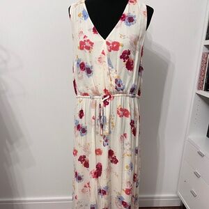 Lucky Brand  Cream Midi Neck Dress